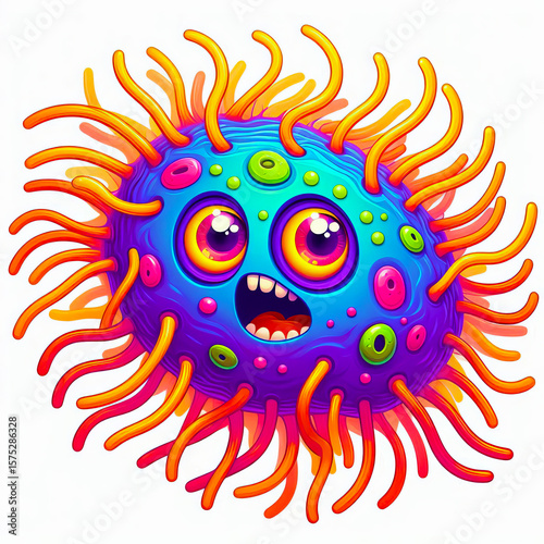 Colorful Paramecium Illustration for Science Posters