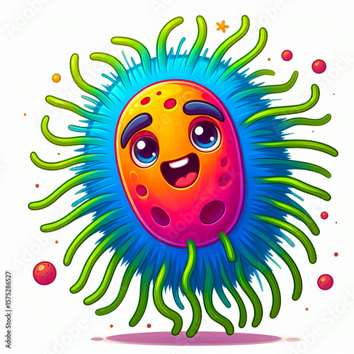 Colorful Paramecium Illustration for Science Posters