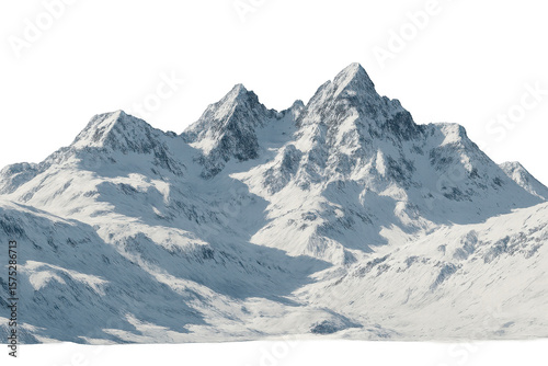 Wallpaper Mural Majestic snow-capped mountains rise against a transparent background, creating a breathtaking winter landscape Torontodigital.ca