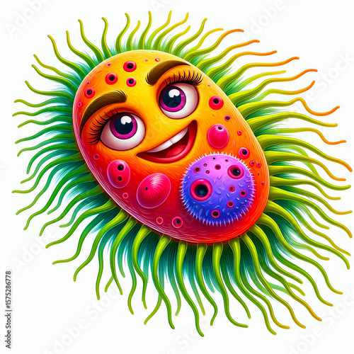 Colorful Paramecium Illustration for Science Posters
