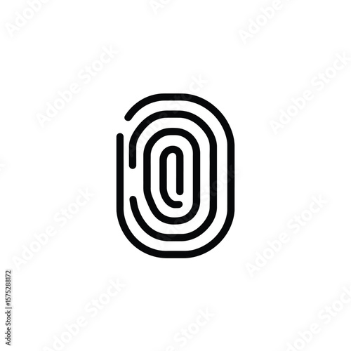 Fingerprint Icon Isolated on Transparent Background, Biometric Authentication Logo