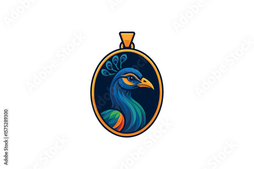 locket peacock Colorful Vector on white background.01