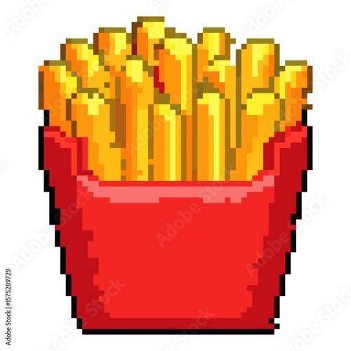 Pixel Art Icon Red Box French Fries