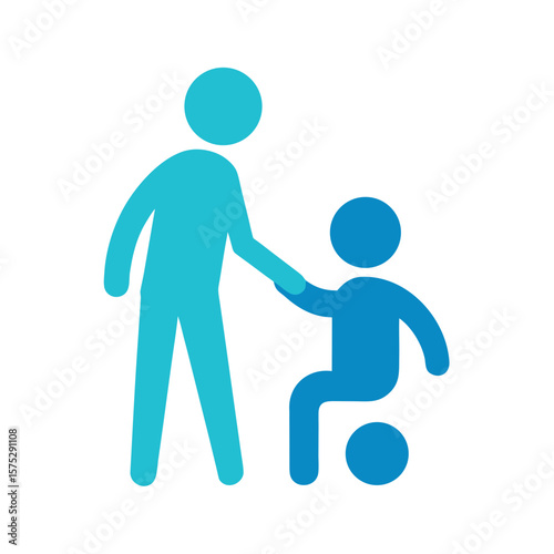 Volunteer Helping a Person with a Disability