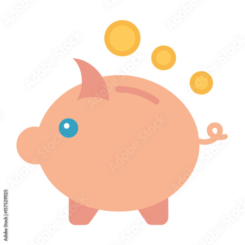 Coins Falling Into a Charity Piggy Bank