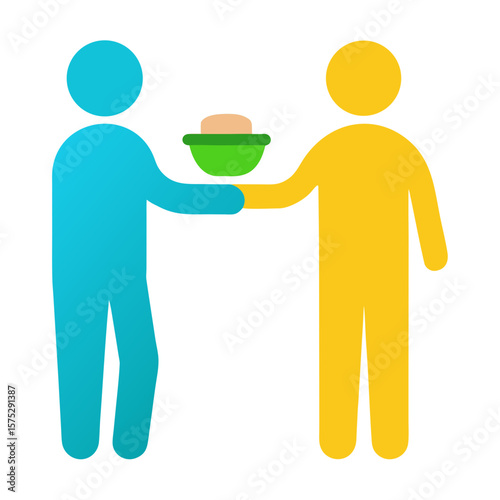 Volunteer Handing Food and Water to Person in Need