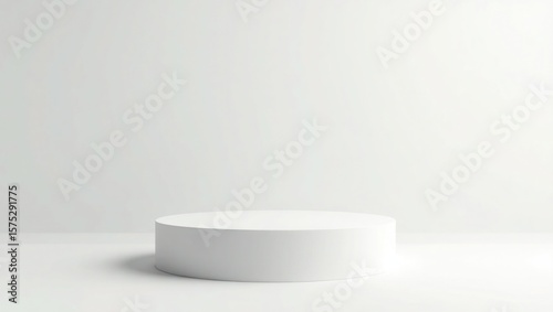White Cylindrical Platform Minimalist Studio Background
