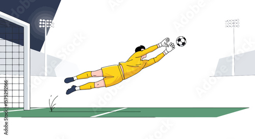 Goalkeeper's Dive: Saving the Goal in Vector Style