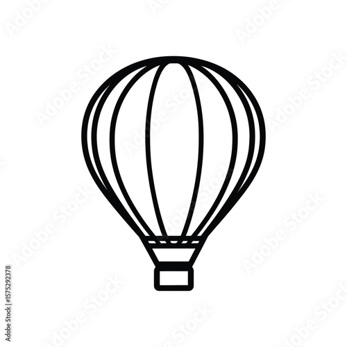 Minimalist Black and White Hot Air Balloon Illustration Design