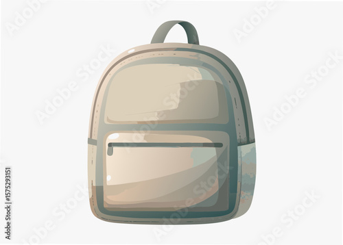 Stylish Minimalist Backpack Illustration in Neutral Colors for Fashion Blogs, School Websites, Travel Content, and Lifestyle Marketing  