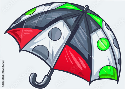 Colorful Patterned Umbrella with Unique Design for Graphic Resources, Weather Blogs, Illustrations, Creative Projects, and Online Content  