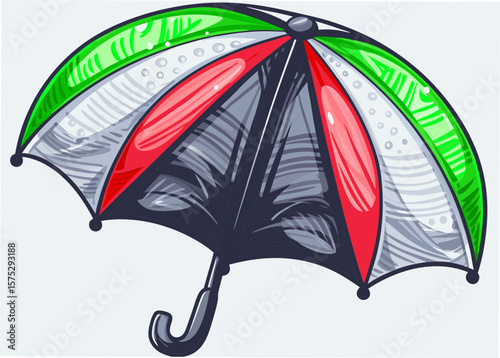 Colorful Sketch of a Stylized Umbrella for Weather Awareness, Visual Communication, Seasonal Blogs, and Creative Design Projects  