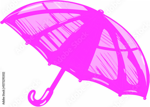 Pink Umbrella Icon with Minimalist Design for Graphic Use, Websites, Blogs, Marketing, and Promotional Content  