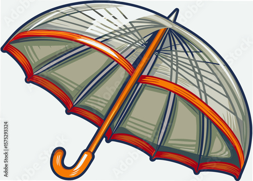 Stylish Umbrella with Unique Design for Weather Blogs, Art Projects, Seasonal Promotions, and Graphic Design Content  