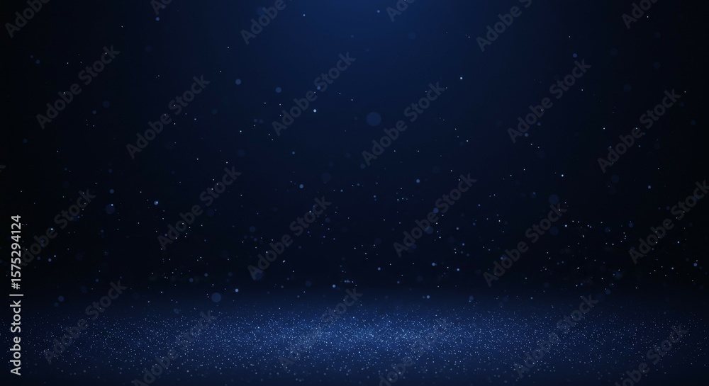 Obraz premium Abstract Dark Blue Glittering Particles Background