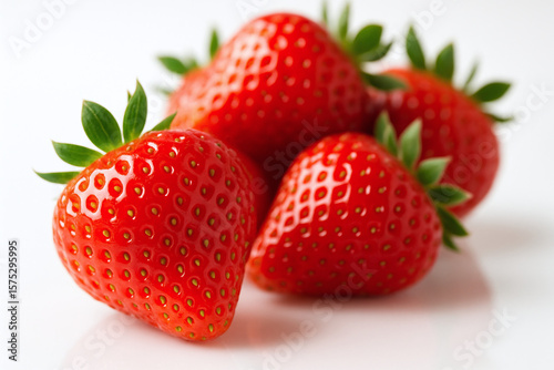 Wallpaper Mural Fresh Red Strawberries on a White Background Torontodigital.ca