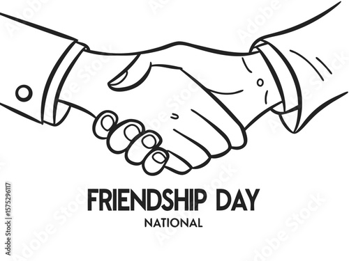 Vector illustration of two hands shaking for Friendship Day