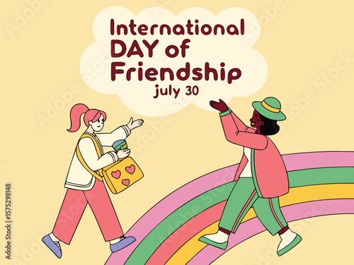 International Friendship Day Illustration of Diverse Happy Women Smiling Together

