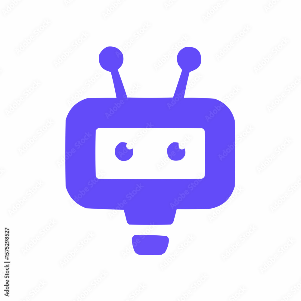 Obraz premium blue robot with blank sign