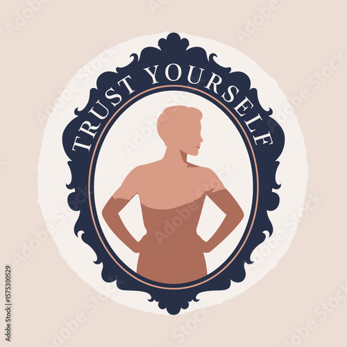Trust yourself confidence boost self esteem empowerment illustration design graphic art vector image