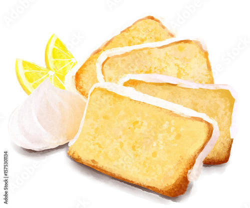 Foto Lemon pound cake illustration