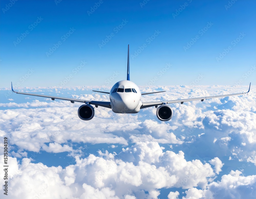 Fototapeta premium Airplane Soaring Above the Clouds: A Breathtaking View of Flight