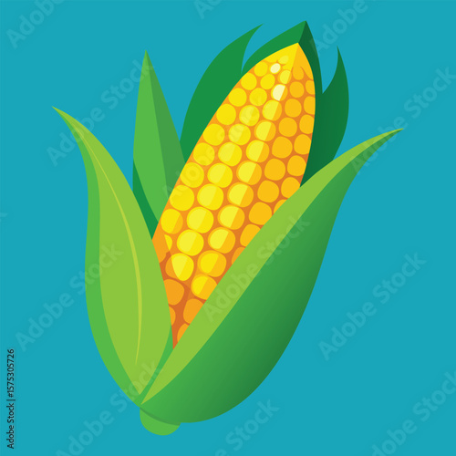 corn on the cob with leaves