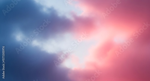 Dreamy Sky: Soft Clouds in Pink and Blue Hues, Gentle Light