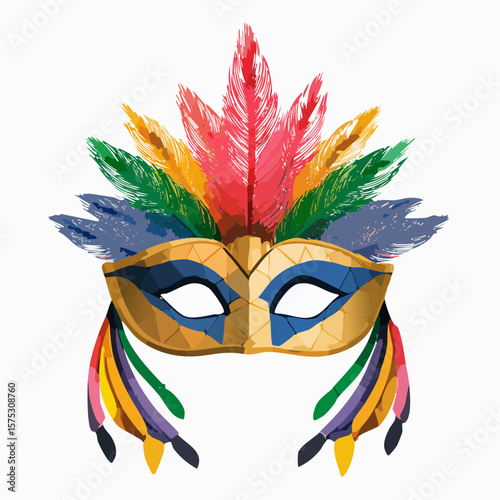 LGBTQ carnival mask icon with rainbow accents festive flat design, celebration of pride and diversity, 512×512 px