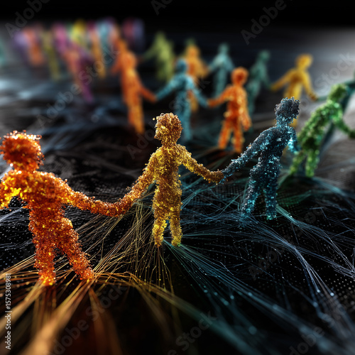 Colorful Human Network Connections Illustration