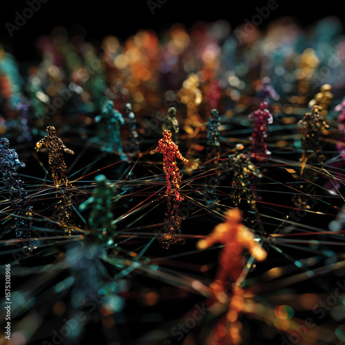 Colorful Human Network Connections Illustration