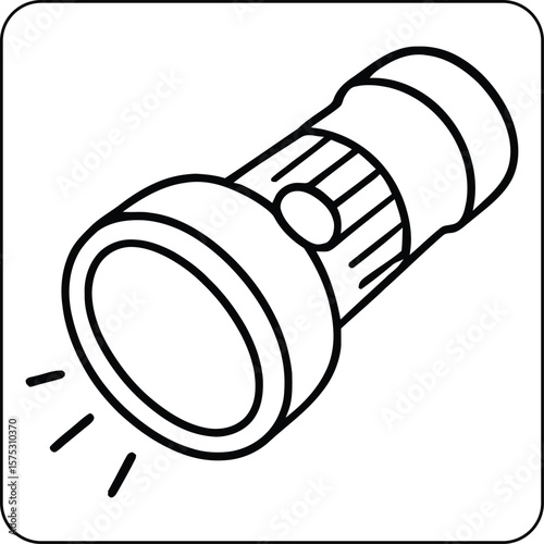 Camping Flashlight Line Art Page