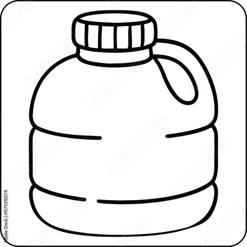 Camping Water Jug Line Art Page