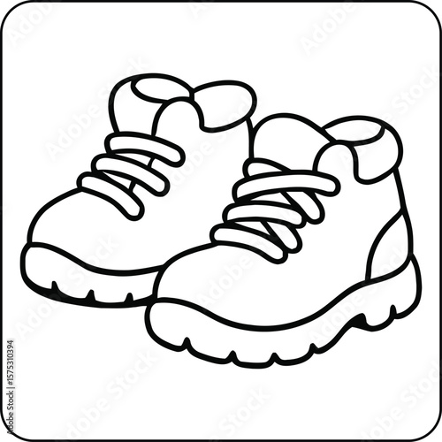 Camping Hiking Boots Coloring Page