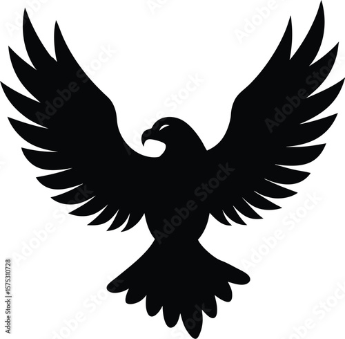 Soaring Black Eagle Silhouette.eps