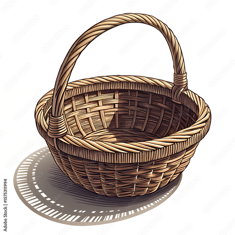 Fototapeta premium empty basket isolated on white