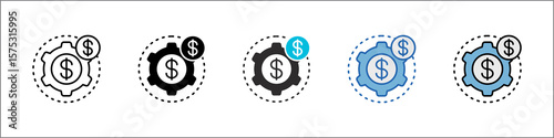 Overhead Cost Icon Pack Multistyle Illustration