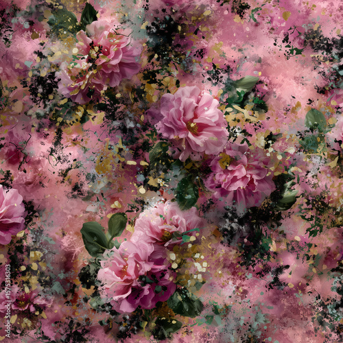 Dreamy Pink Floral Background with Fairytale Vibe