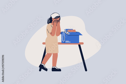 Illustration of Dismissed Depressed Woman