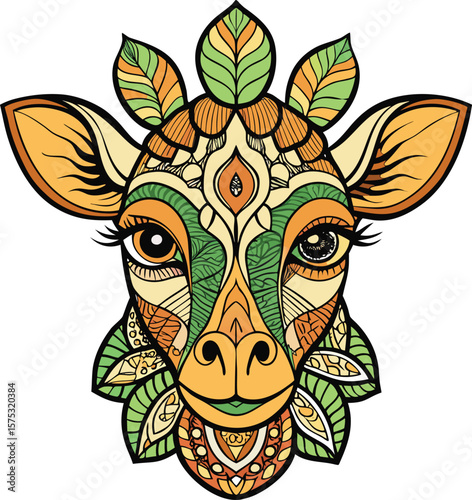 funny face of a deer smile mandala
