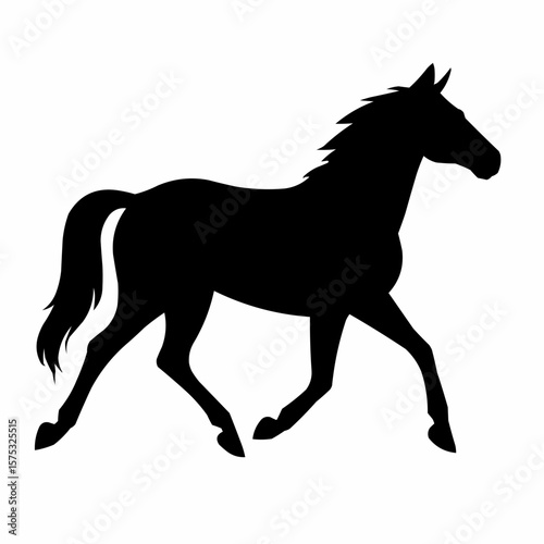 Majestic Motion: Horse Silhouette in Full Stride