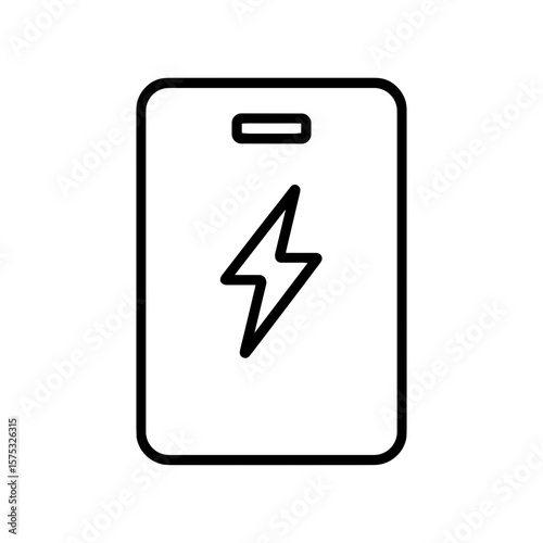 Power Bank Outline Icon — Portable Battery Charger and Mobile Energy Source