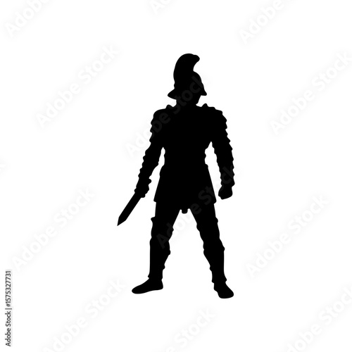 Gladiator silhouette vector flat illustration design. 