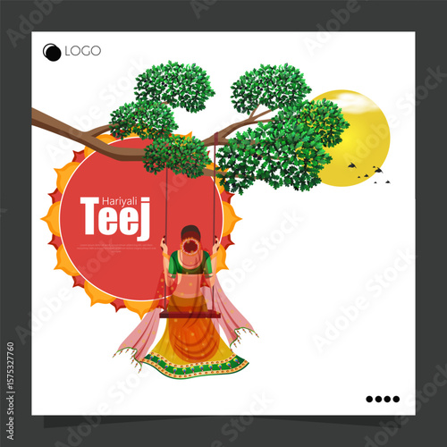Haryali Teej is a Hindu festival celebrated by women to welcome the monsoon.