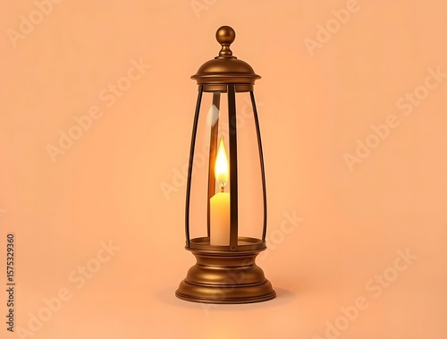 Wallpaper Mural Elegant vintage lantern illuminating a soft amber background atmosphere Torontodigital.ca