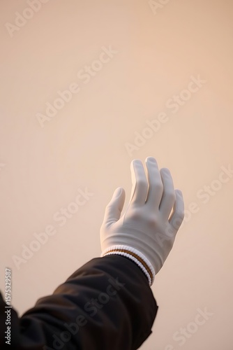 Wallpaper Mural Gloved Hand Reaching Upward Against a Muted Color Background, Seeking Connection Torontodigital.ca