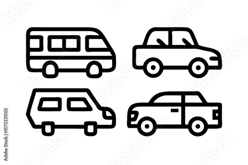 set of transport icons