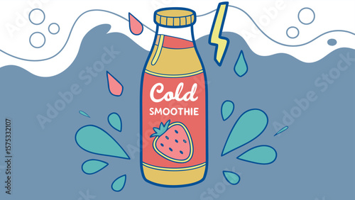 Bottles of champagne beer and other drinks in vector illustration style