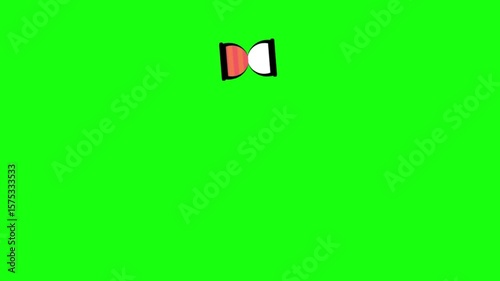 4K video with white or green screen of single Sand timer or sand clock measuring, hourglass animation, countdown or loading time concept