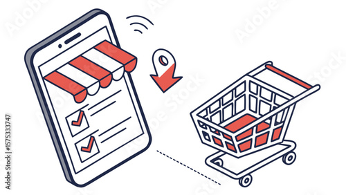 Online shopping app e commerce retail store digital market place mobile order delivery service concept design